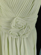Elegant Light Green A-Line V-Neck Sleeveless Ruffled Chiffon Long Classy Prom Dress