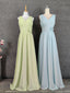 Elegant Light Green A-Line V-Neck Sleeveless Ruffled Chiffon Long Classy Prom Dress