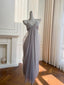 Elegant Light Purple Strappy V-Neck Chiffon Long Classy Prom Dress