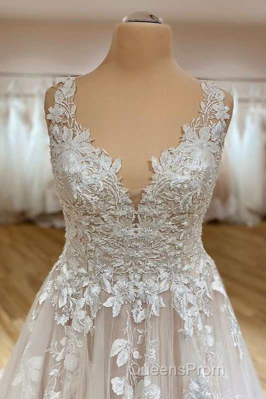 Elegant Long A-Line Sweetheart Appliques Lace Tulle Wedding Dress Secondary image