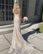 Elegant Long Mermaid Lace Applique Classy Prom Dress Wedding Dress Classy Evening Dress