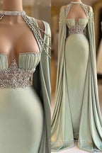 Elegant Long Mermaid Evening Prom Dress, Unique Evening Prom Dress