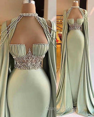 Elegant Long Mermaid Evening Prom Dress, Unique Evening Prom Dress