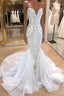 Elegant Long Mermaid Sweetheart Sequins Wedding Dress