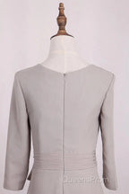 Elegant Mermaid 3/4 Long Sleeved Chiffon Bra With Belt Bride Mother Of The Bride Dress