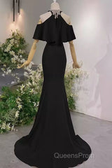 Elegant Mermaid Black Long Evening Prom Dress Formal Evening Dress