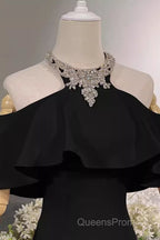 Elegant Mermaid Black Long Evening Prom Dress Formal Evening Dress