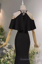 Elegant Mermaid Black Long Evening Prom Dress Formal Evening Dress