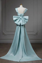 Elegant Mermaid Bow Satin Long Evening Dress Evening Prom Dress