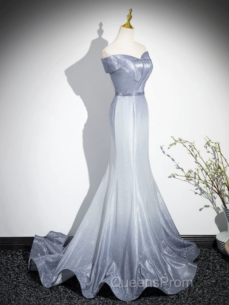 Elegant Mermaid Gray Long Evening Prom Dress, Gray Party Dress Secondary image