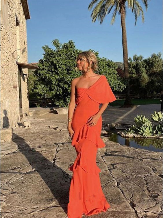 Elegant Mermaid Long One Shoulder Classy Prom Dress 22Th Birthday Outfits Secondary image