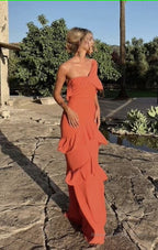 Elegant Mermaid Long One Shoulder Prom Dress 22th Birthday