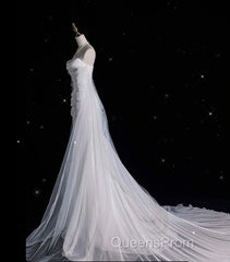 Elegant Mermaid Off The Shoulder White Wedding Dress With Train Bridal Gowns