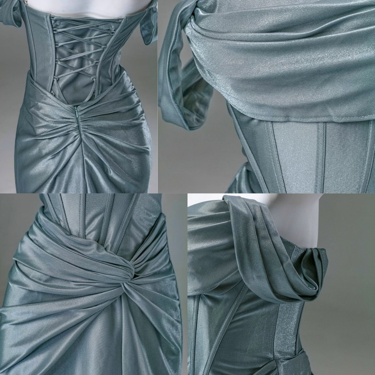 Elegant Pleated Satin Classy Mermaid Classy Evening Dress,Fahsion Graudation Classy Prom Dress With Off-The-Shoulder