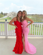Elegant Mermaid Sequin Pink Long Classy Prom Dress Classy Dress