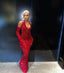 Elegant Mermaid Sequin Red Floor Length Black Girl Classy Prom Dress