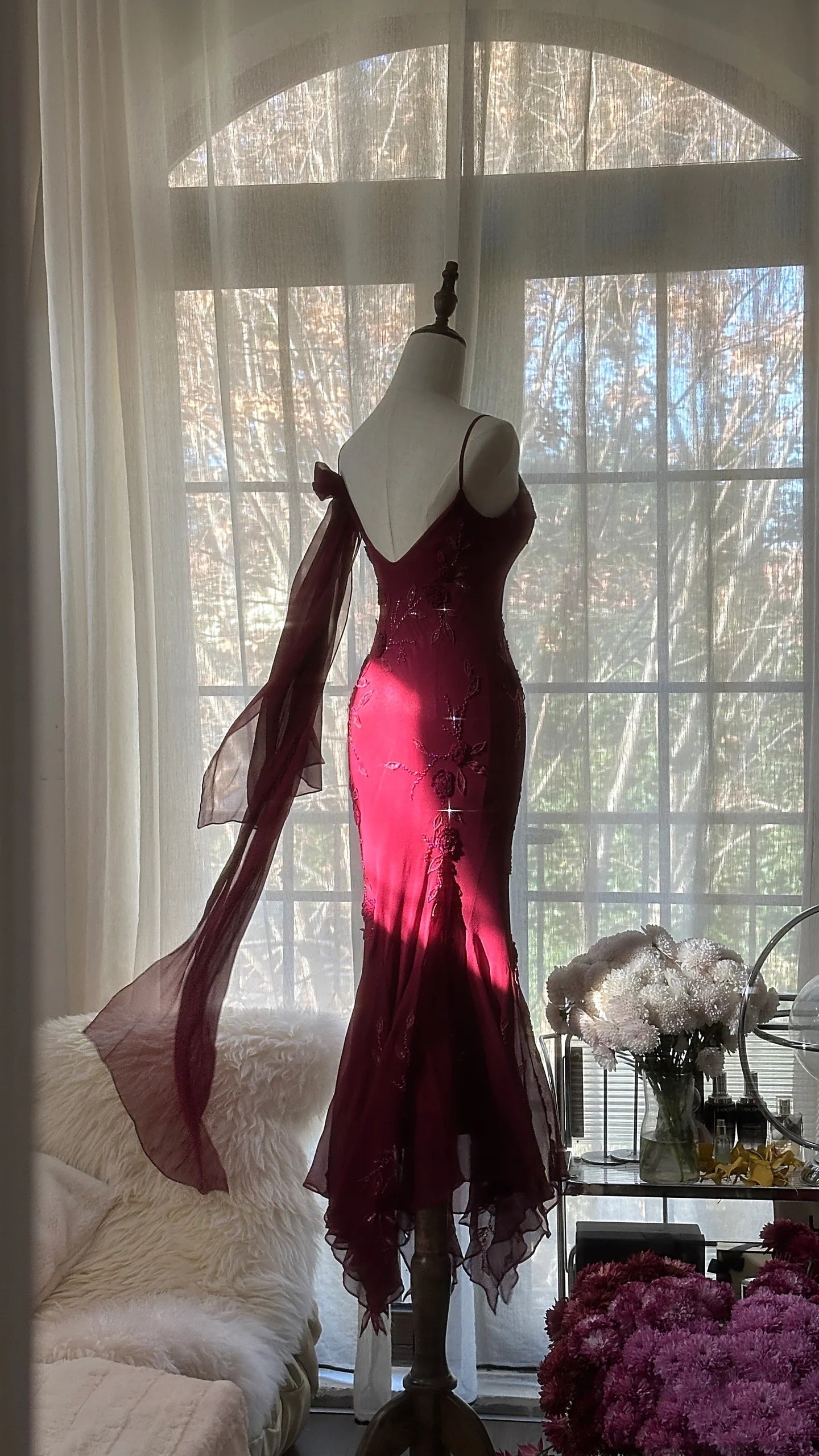 Elegant Mermaid Spaghetti Straps Burgundy Chiffon Classy Prom Dress Inspiration Trending Classy Evening Gowns Classy Party Classy Prom Dress