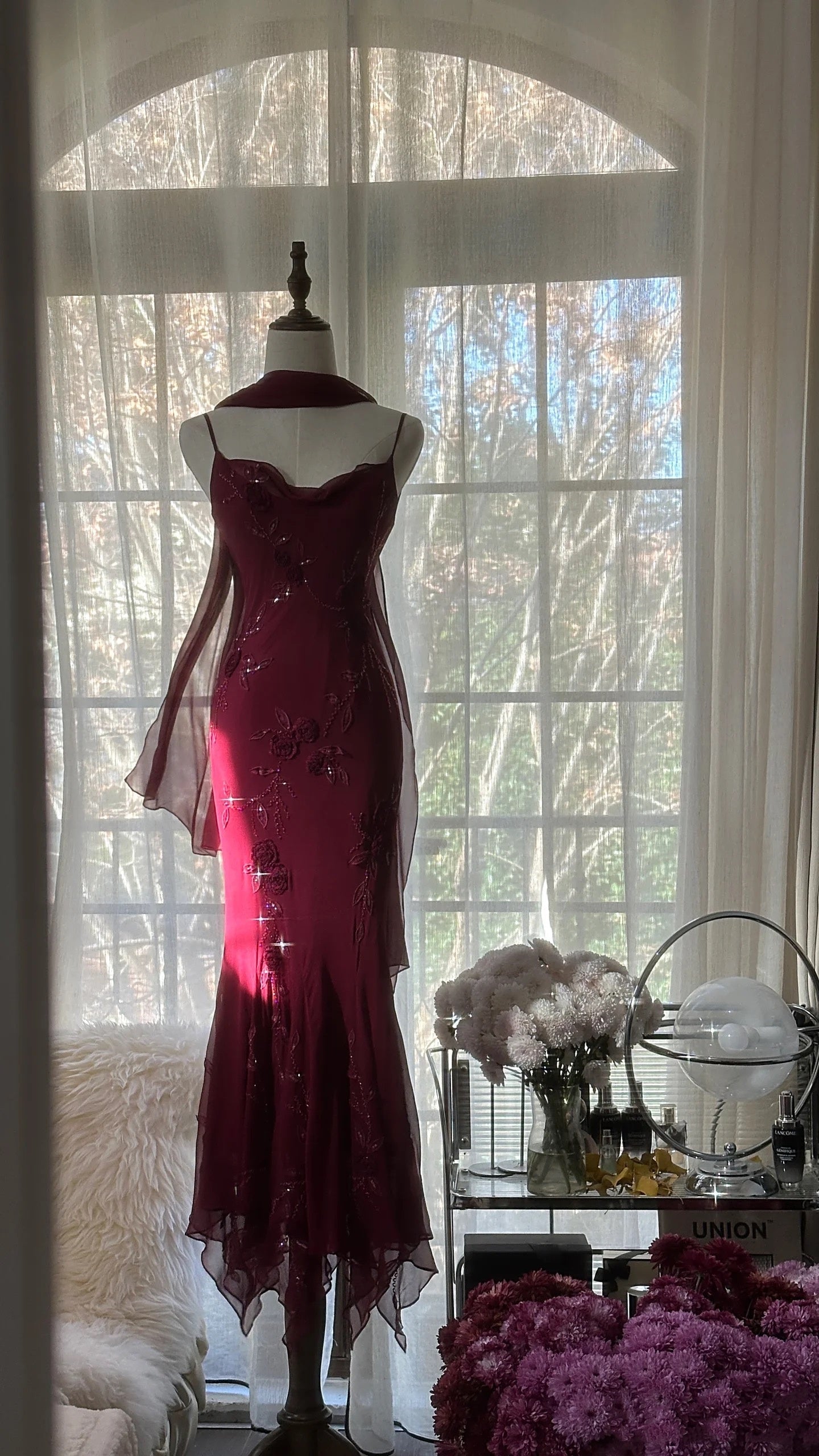 Elegant Mermaid Spaghetti Straps Burgundy Chiffon Classy Prom Dress Inspiration Trending Classy Evening Gowns Classy Party Classy Prom Dress