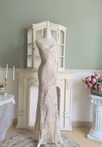 Elegant Mermaid Spaghetti Straps Long Chiffon Long Classy Prom Dress