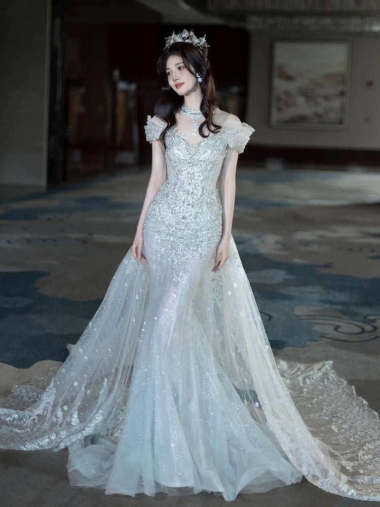 Elegant Mermaid Strapless Long Classy Prom Dress