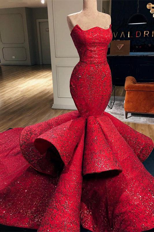 Elegant Mermaid Strapless Sleeveless Floor-Length Prom Party Gowns Secondary image