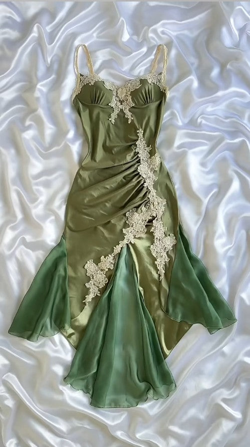 Elegant Navy Blue Spaghetti Straps Mermaid Satin Appliques Classy Prom Dress Party Dress