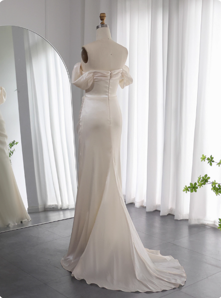 Elegant Mint Green Mermaid Strapless Rhinestone Hotfix Slit Satin Long Classy Prom Dress
