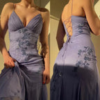 Classy Spaghetti Straps Chiffon Long Classy Prom Dress