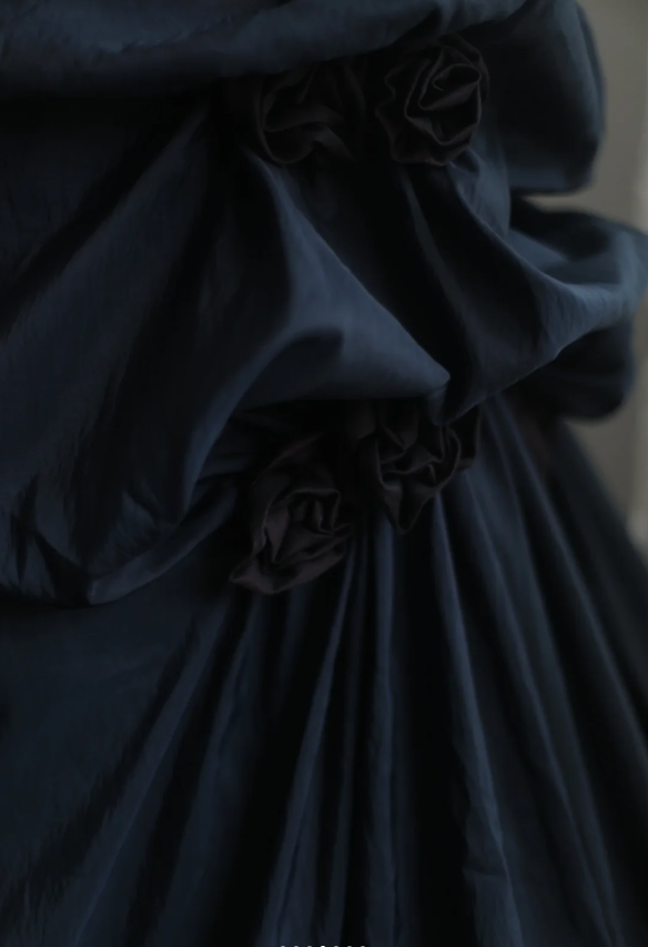 Elegant Navy Blue Mermaid Pleated Satin Long Classy Prom Dress