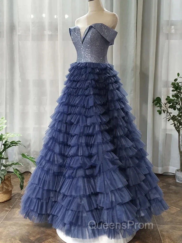 Elegant Off Shoulder Sequins Top Long Evening Prom Dress, Formal Evening Dress, Off The Shoulder Ball Gown Secondary image
