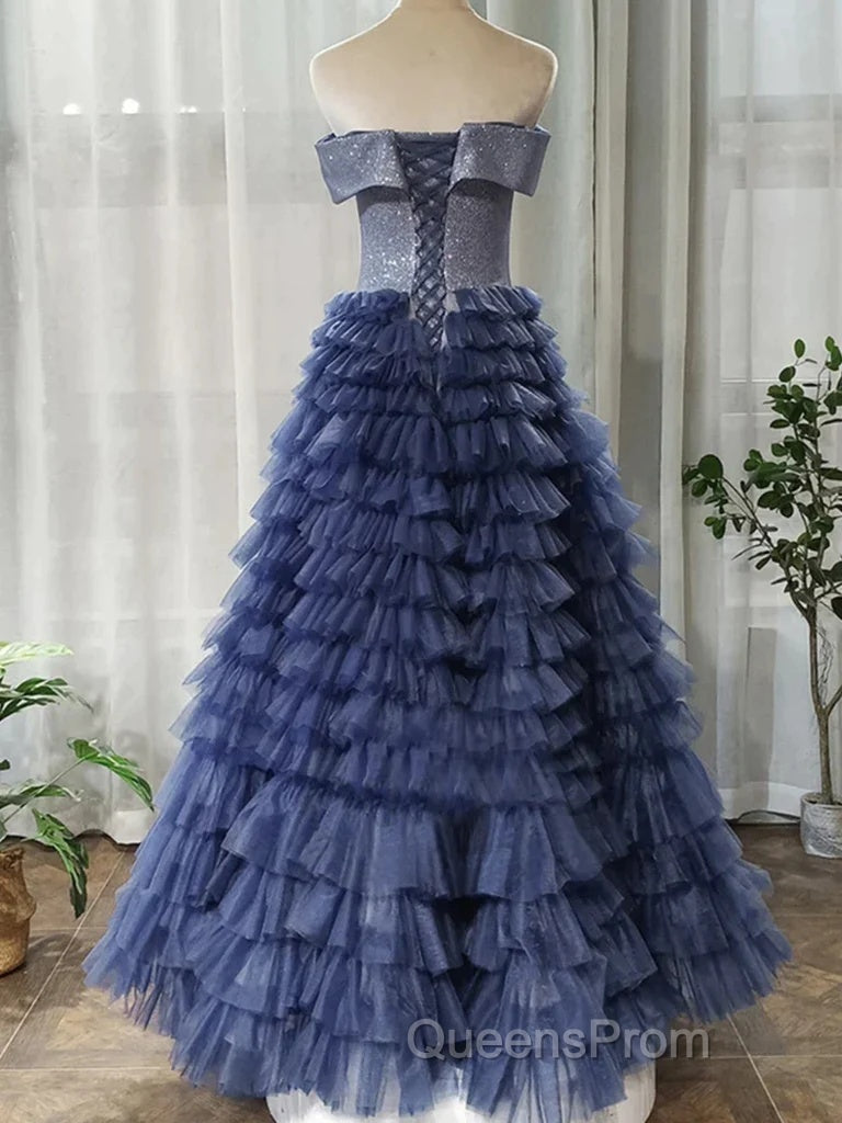 Elegant Off Shoulder Sequins Top Long Evening Prom Dress, Formal Evening Dress, Off The Shoulder Ball Gown