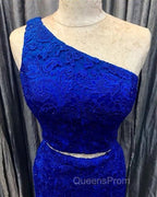 Elegant One Shoulder Homecoming Dress Two Piece Evening Prom Short Dress