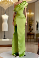 Elegant One Shoulder Long Evening Prom Dress With Split