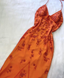 Elegant Orange Spaghetti Straps Beaded Classy Prom Dress Party Dress