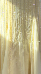 Elegant Pale Yellow Mermaid Strapless Backless Beaded Chiffon Long Classy Prom Dress