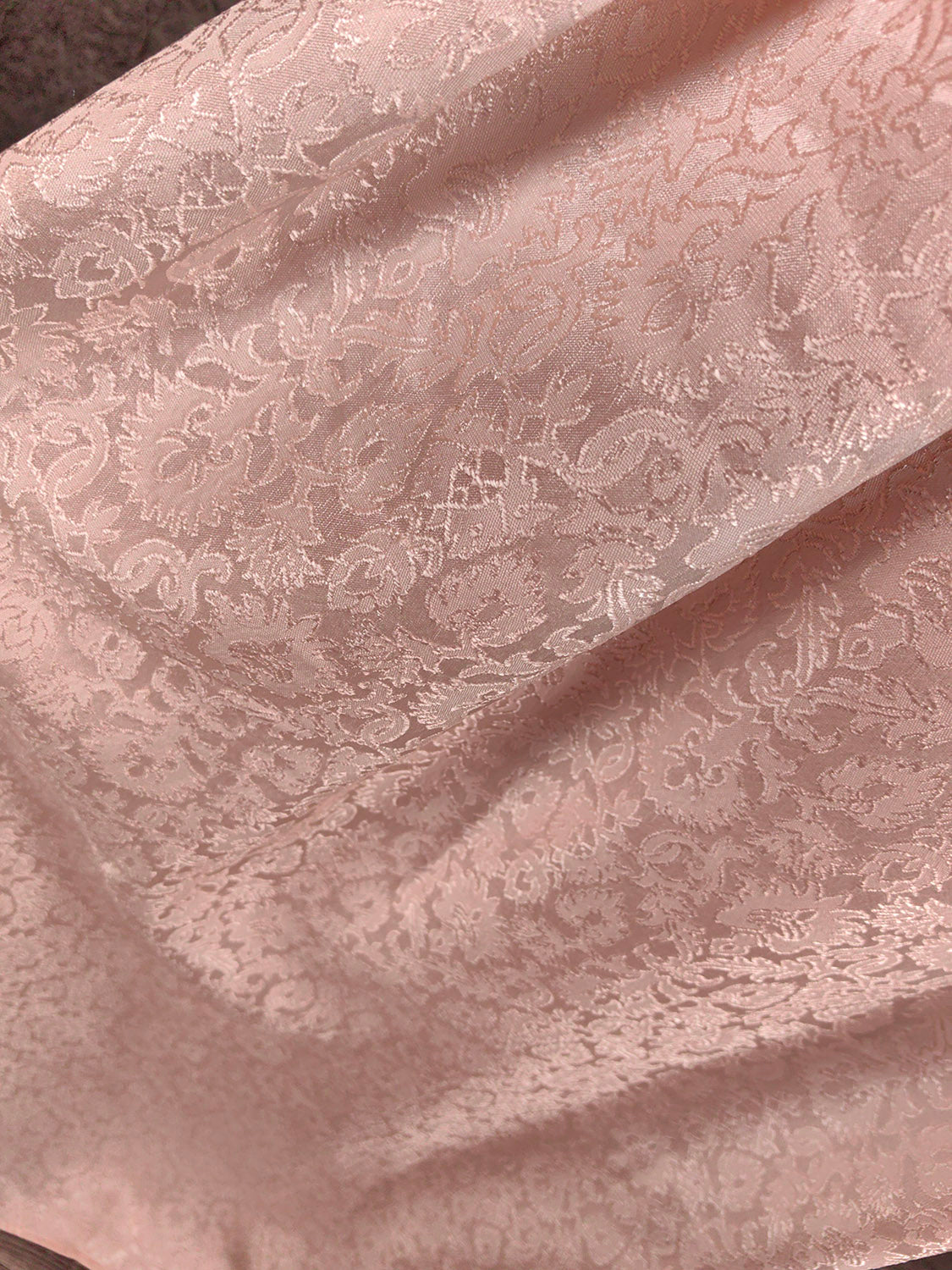 Elegant Pink A-Line Sleeveless Crew Neck Lace Rhinestone Brocade Satin Long Classy Prom Dress