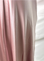 Elegant Pink Halter Neck V-Neck Slim-Fit Satin Long Classy Prom Dress