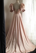 Elegant Pink Mermaid Sequined Classy Prom Dress