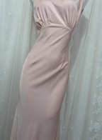 Elegant Pink Sleeveless 3D Floral Crew Neck Satin Long Classy Prom Dress