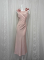 Elegant Pink Sleeveless 3D Floral Crew Neck Satin Long Classy Prom Dress