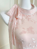 Elegant Pink Slim Halter Neck Jacquard Slit Long Classy Prom Dress