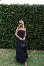 Elegant Pink Strapless A-Line Long Classy Prom Dress