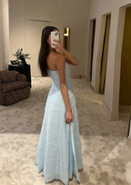 Elegant Pink Strapless A-Line Long Classy Prom Dress