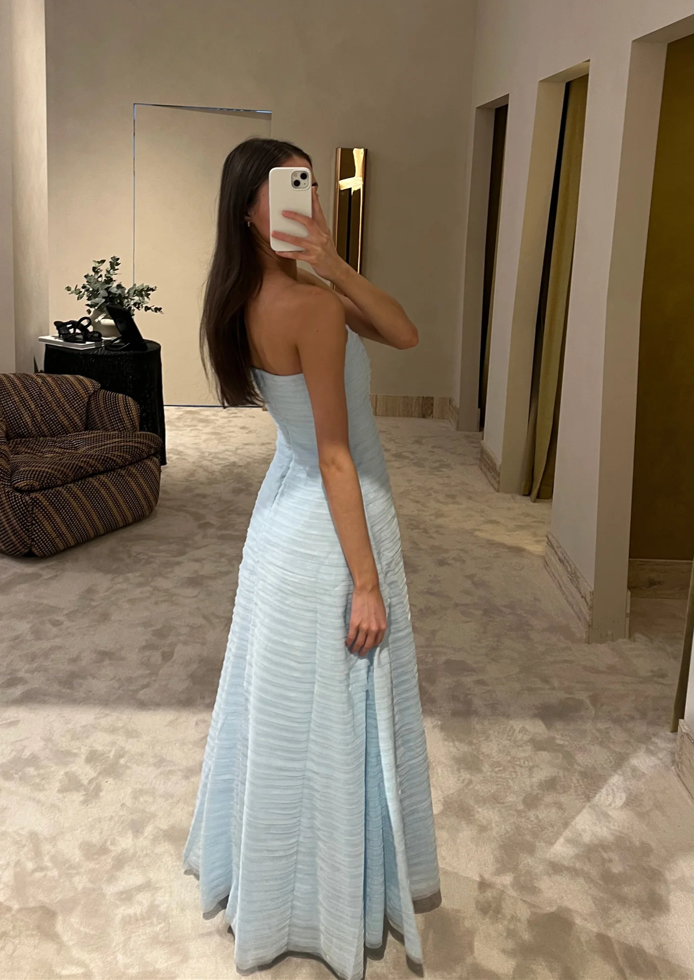 Elegant Pink Strapless A-Line Long Classy Prom Dress