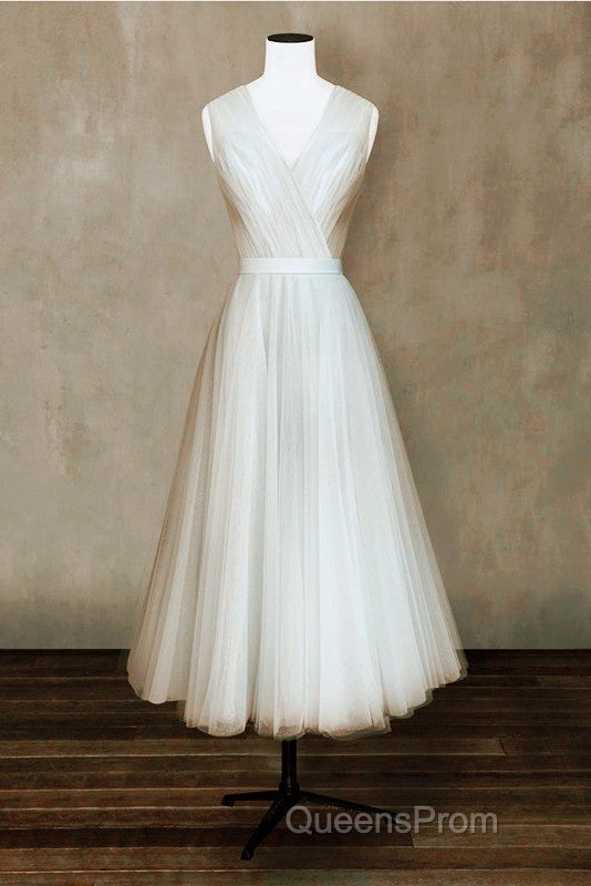 Elegant Pleated Tulle Midi Evening Prom Party Dress
