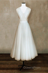 Elegant Pleated Tulle Midi Evening Prom Party Dress