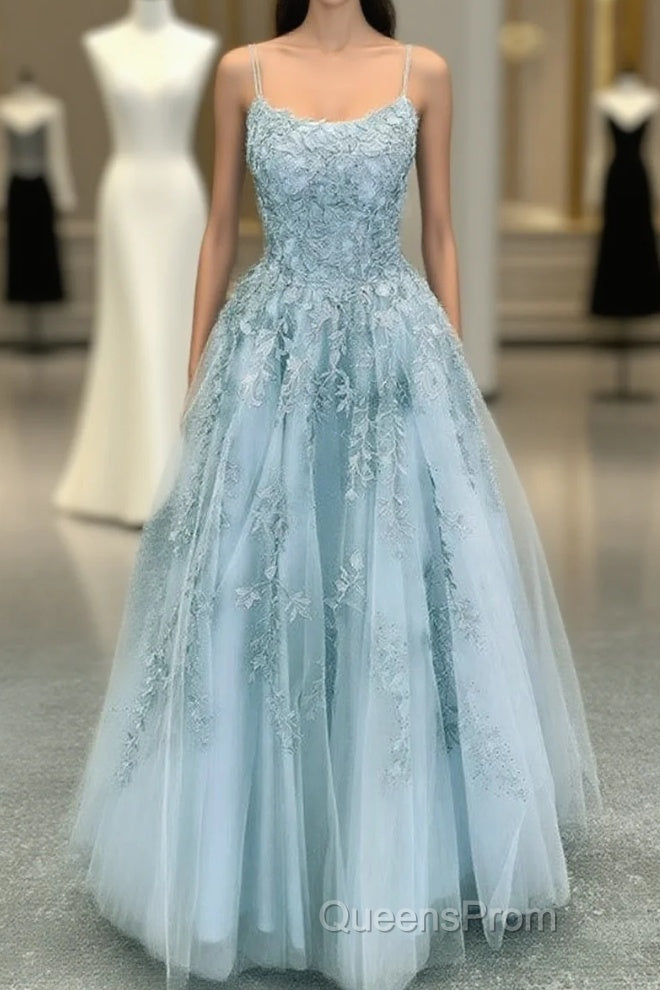 Elegant Evening Prom Dress Ball Gown Tulle Floor Length Lace Embroidery Main image