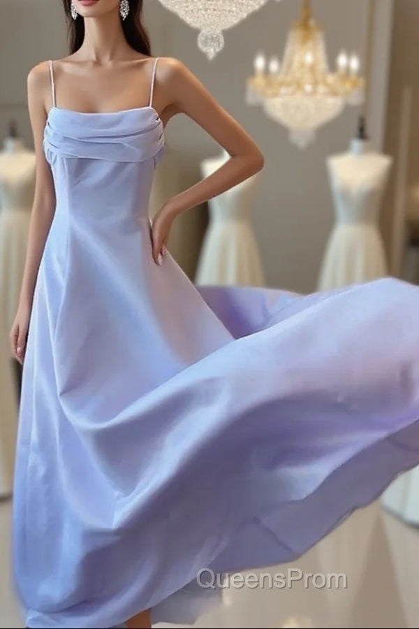 Elegant Purple Spaghetti Straps Evening Prom Dress Fairy Evening Party Gown Evening Dress Main image