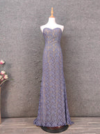 Elegant Purple Sweetheart Neck Split Lace Long Classy Prom Dress