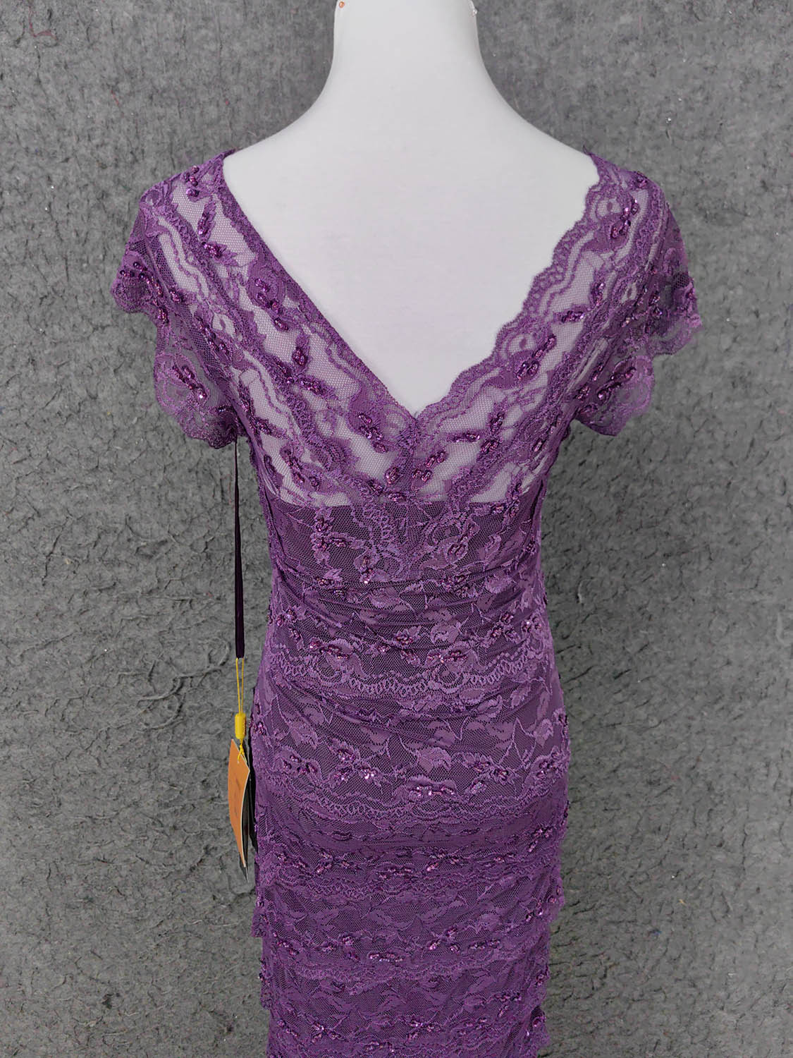 Elegant Purple V-Neck Lace Long Classy Prom Dress